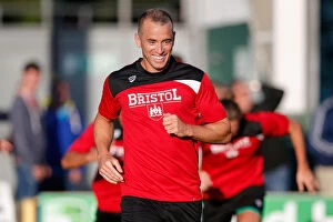 Images Dated 30th July 2015: Aaron Wilbraham of Bristol City in Action at Huish Park Stadium against Yeovil Town (July 2015)