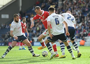 Images Dated 11th April 2015: Aaron Wilbraham Fights Off Pressure at Preston North End vs. Bristol City, 11/04/2015