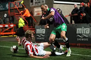 Framed Print : Aaron Wilbraham vs Jack Deaman: Intense Battle in Cheltenham Town vs Bristol City Football Match, October 2014 Framed Print : Aaron Wilbraham vs Jack Deaman: Intense Battle in Cheltenham Town vs Bristol City Football Match, October 2014
