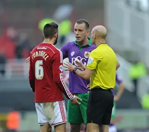 Framed Print : Aaron Wilbraham vs Jordan Turnbull: Intense Rivalry on the Football Field - Swindon Town vs Bristol City, 15th November 2014 Framed Print : Aaron Wilbraham vs Jordan Turnbull: Intense Rivalry on the Football Field - Swindon Town vs Bristol City, 15th November 2014