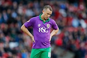 Images Dated 25th October 2014: Aaron Wilbraham's Disappointment: Barnsley Holds Bristol City to 2-2 Draw (October 2014)