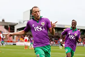Fleetwood Town V Bristol City Prints: Aaron Wilbraham's Goal: Bristol City's 1-3 Lead Over Fleetwood Town, 2014