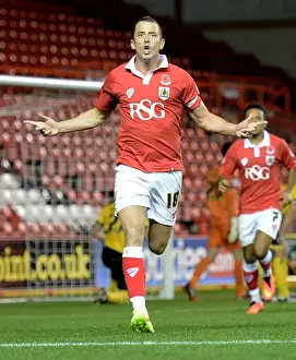 Aaron Wilbraham's Goal Celebration: Bristol City Triumphs Over AFC Wimbledon in Johnstone's Paint Trophy