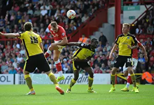 Bristol City V Colchester United Prints: Aaron Wilbraham's Headed Goal: Bristol City vs Colchester United