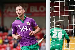 Fleetwood Town V Bristol City Prints: Aaron Wilbraham's Intense Focus: Fleetwood Town vs. Bristol City, 2014