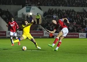 Bristol City V Leeds United Prints: Aaron Wilbraham's Shot: Bristol City vs Leeds United