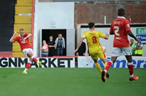 Bristol City V MK Dons Prints: Aaron Wilbraham's Shot at Glory: Bristol City vs MK Dons, Sky Bet League One, 2014