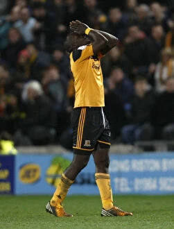 Images Dated 19th April 2013: Abdoulaye Faye of Hull City Ponders the Implications of a Draw: Hull City vs. Bristol City, 2013
