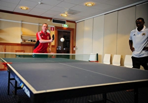 Pre Season Tour Sweden Prints: Adam Baker plays table tennis