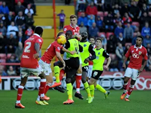 Oldham Prints: Aden Flint Battles for Possession: Bristol City vs Oldham, 11/01/2014