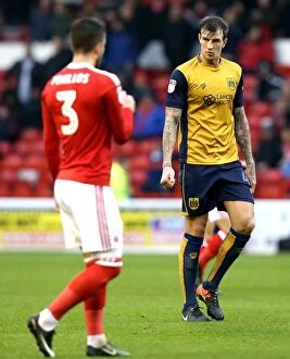 Images Dated 21st January 2017: Aden Flint of Bristol City in Action Against Nottingham Forest, Sky Bet Championship 2017