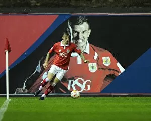 Images Dated 19th August 2014: Aden Flint of Bristol City in Focus: The Striker's Determination at Ashton Gate, August 2014