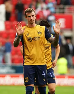 Aden Flint Celebrates for Bristol City Against Rotherham United