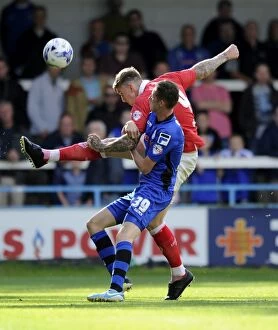 Images Dated 23rd August 2014: Aden Flint Clears Ball under Pressure: Rochdale vs. Bristol City, Sky Bet League One