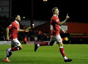 Bristol City V Bradford Prints: Aden Flint and Derrick Williams Celebrate Double Strike: Bristol City's Victory Moment vs