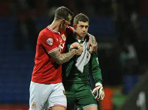 Aden Flint and Frank Fielding Celebrate Bristol City's Victory over Bolton Wanderers, 2015
