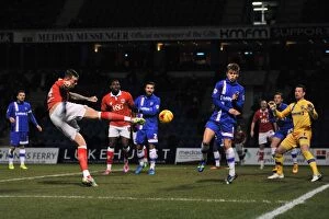Images Dated 6th January 2015: Aden Flint Goes for Glory: Bristol City's Thrilling Shot at Gillingham's Priestfield Stadium