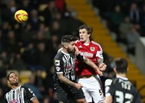 Images Dated 21st December 2013: Aden Flint Goes for Glory: Notts County vs. Bristol City, League One Football Action (December 2013)