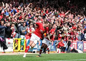 Bristol City V Walsall Prints: Aden Flint and Jay Emmanuel-Thomas Celebrate Goal for Bristol City against Walsall