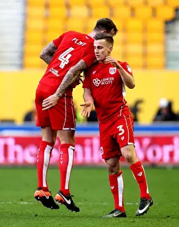 Wolverhampton Wanderers V Bristol City Prints: Aden Flint and Joe Bryan Celebrate 2-1 Goal for Bristol City against Wolverhampton Wanderers