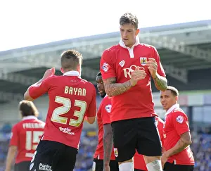 Chesterfield Prints: Aden Flint and Joe Bryan Celebrate for Bristol City in Chesterfield Win
