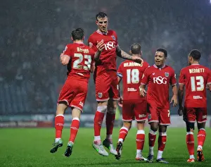 Yorkshire Prints: Aden Flint and Joe Bryan Celebrate Goal for Bristol City against Huddersfield Town