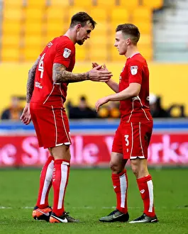Wolverhampton Wanderers V Bristol City Prints: Aden Flint and Joe Bryan: Celebrating a 2-1 Victory for Bristol City against Wolverhampton Wanderers