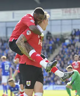 Aden Flint and Kieran Agard in Unison: Celebrating a Goal for Bristol City against Chesterfield (2015)