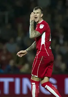 Bristol City V Leeds United Prints: Aden Flint Rallies Team Mates: Bristol City vs Leeds United