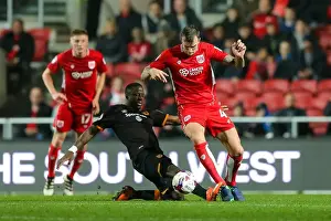Bristol City V Hull City Prints: Aden Flint vs Adama Diomande: Intense Battle in Bristol City vs Hull City EFL Cup Clash