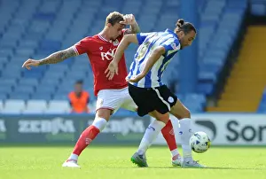 Season Opener Prints: Aden Flint vs Atdhe Nuhiu: Intense Clash at Hillsborough Stadium - Sheffield Wednesday vs Bristol City