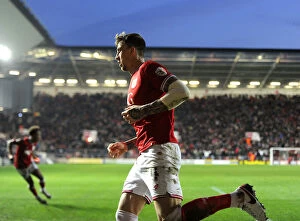 Images Dated 16th January 2016: Aden Flint and Wes Burns Celebrate Goal: Bristol City vs. Middlesbrough