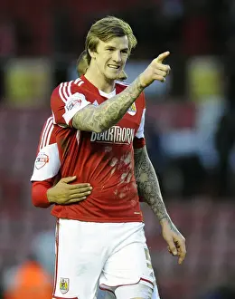Bristol City V Carlisle United Prints: Aden Flint's Celebration: Bristol City Secures Victory over Carlisle United