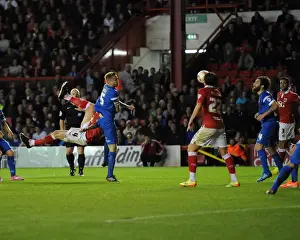 Bristol City V Leyton Orient Prints: Aden Flint's Close-Call Overhead Kick: Bristol City vs Leyton Orient, 2014