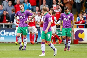 Images Dated 20th September 2014: Aden Flint's Disappointment: 3-3 Draw Between Fleetwood Town and Bristol City
