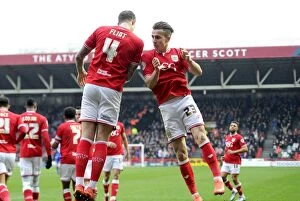 Images Dated 13th February 2016: Aden Flint's Euphoric Goal Celebration: Bristol City's Thrilling Victory over Ipswich Town, 2016