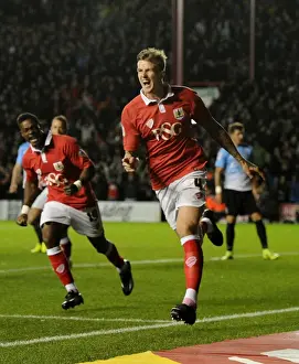 Aden Flint's Euphoric Goal Celebration: Bristol City's Triumph Over Bradford City (2014)