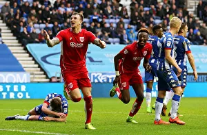 Wigan Athletic V Bristol City Prints: Aden Flint's Euphoric Goal: Wigan Athletic vs