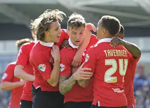 Chesterfield Prints: Aden Flint's Game-Winning Goal: Euphoric Celebration by Bristol City at Chesterfield (Sky Bet League One)