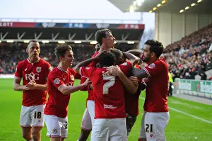 Bristol City V Charlton Prints: Aden Flint's Goal Celebration: Bristol City vs Charlton Athletic (26/12/2015)