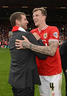 Bristol City V Walsall Prints: Aden Flint's Goal Celebration with Director Jon Lansdown - Bristol City's Victory over Walsall (03/05/2015)