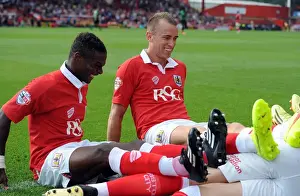 Aden Flint's Goal Celebration with Kieran Agard and Aaron Wilbraham - Bristol City vs Scunthorpe United