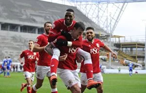 Images Dated 13th February 2016: Aden Flint's Thrilling Goal Celebration: Bristol City vs Ipswich Town, 2016