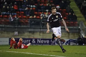 Leyton Prints: Aden Flint's Triple: Bristol City's Defender Celebrates Goal Number 3 Against Leyton Orient
