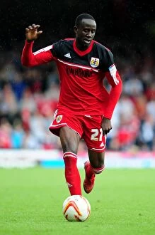 Bristol City v Cardiff City Collection: Adomah in Action: Thrilling Championship Clash Between Bristol City