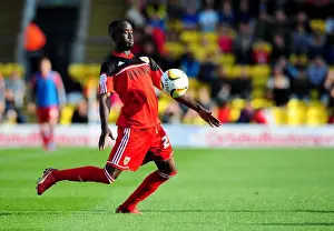 Framed Print : Adomah in Action: Watford vs. Bristol City Championship Clash, September 2012 Framed Print : Adomah in Action: Watford vs. Bristol City Championship Clash, September 2012