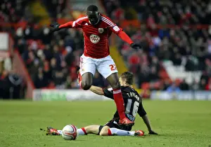 Bristol City V Sheffield Utd Prints: Adomah Beats Taylor: Bristol City vs Sheffield United
