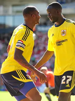 Framed Print : Adomah and Elliott Celebrate First Goal: Doncaster Rovers vs. Bristol City, League Cup 2011 Framed Print : Adomah and Elliott Celebrate First Goal: Doncaster Rovers vs. Bristol City, League Cup 2011