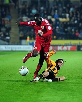Images Dated 18th December 2010: Adomah Evasive: Hull City vs. Bristol City, Championship Clash (18/12/2010)