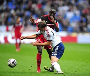 Images Dated 20th October 2012: Adomah Foul: Bolton Wanderers vs. Bristol City, Championship 2012